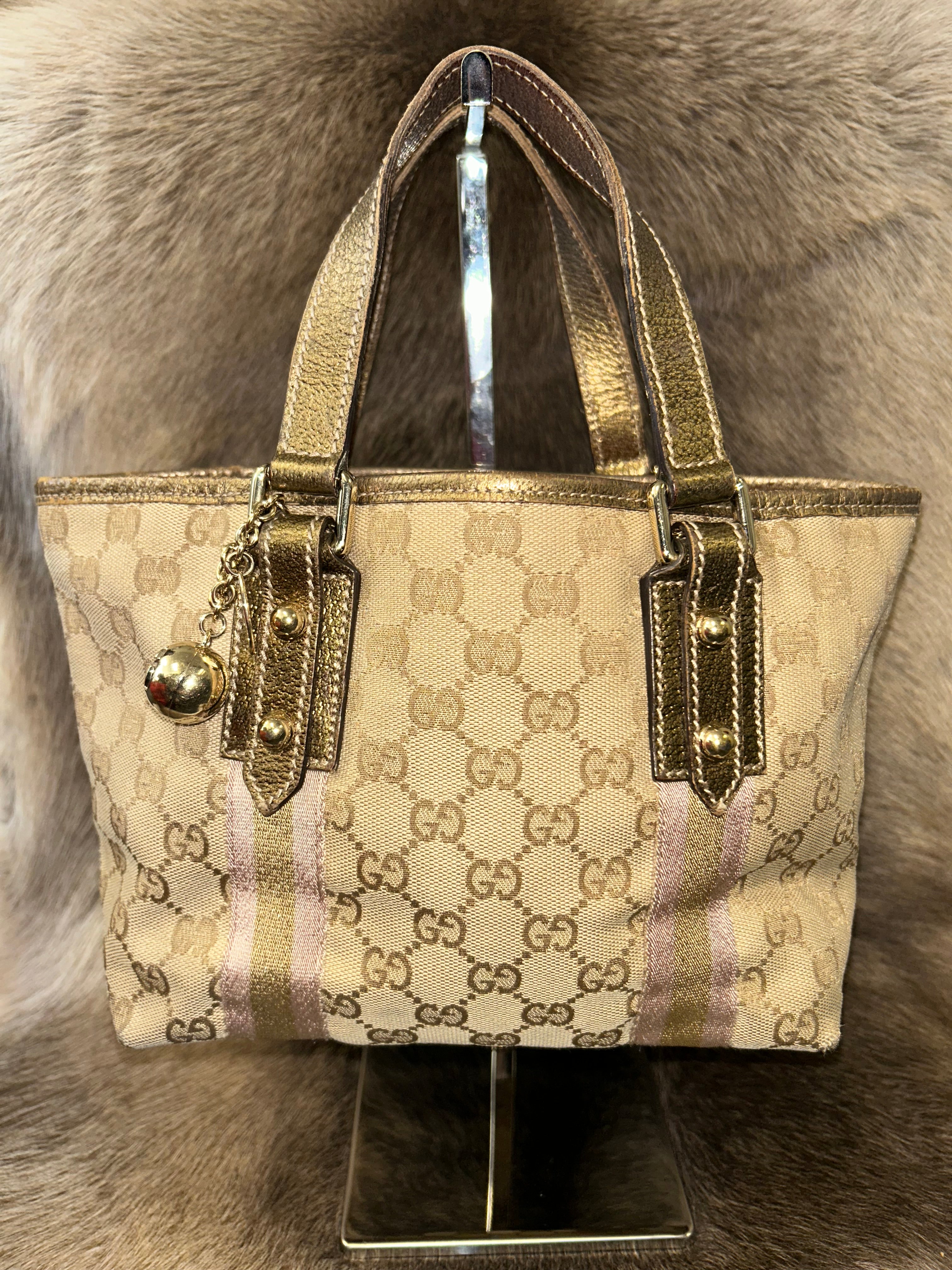 Gucci Sherry Tote - Beige/Pink