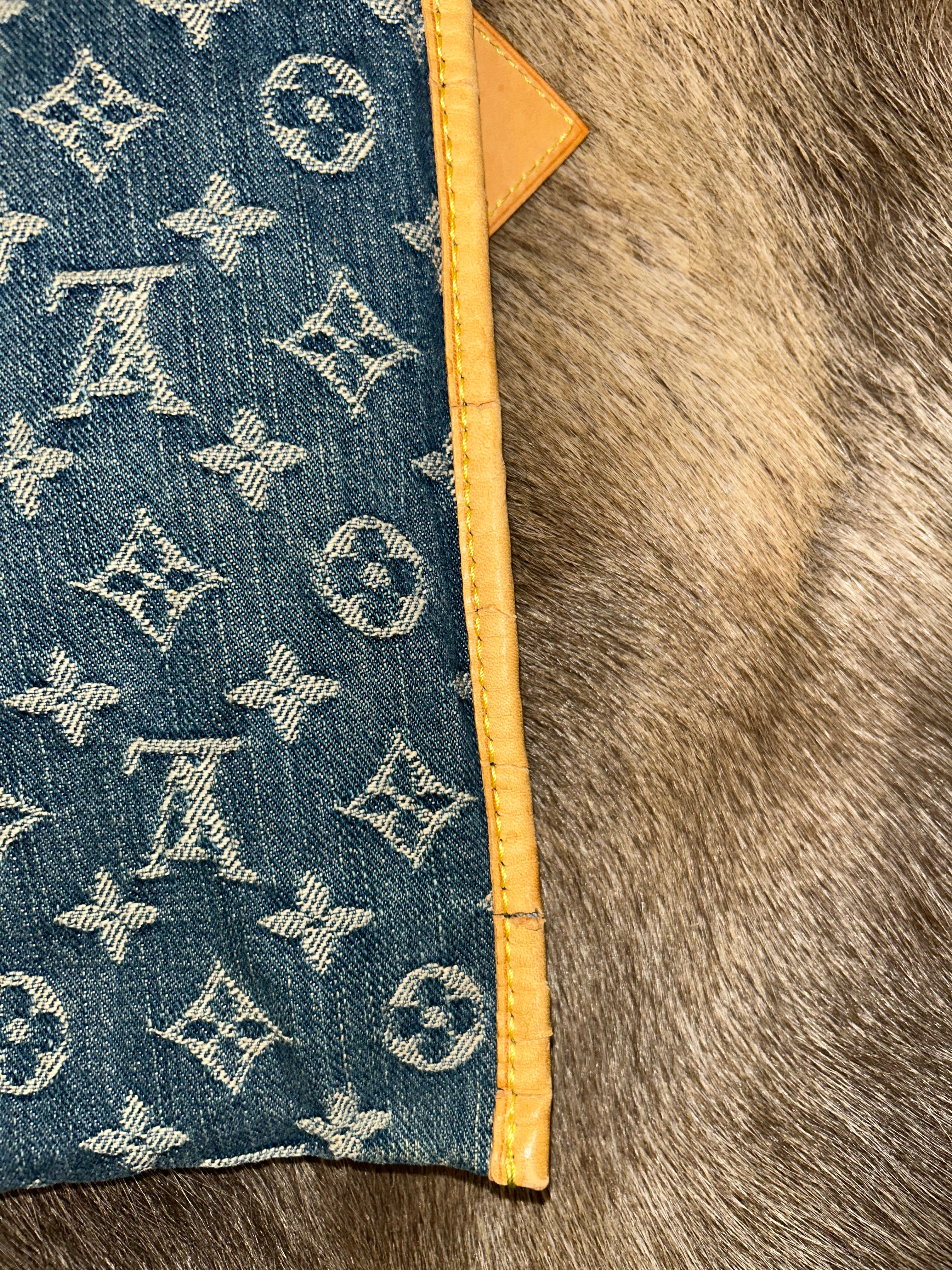 Louis Vuitton Monogram Denim Sac Plat - Blue/Tan