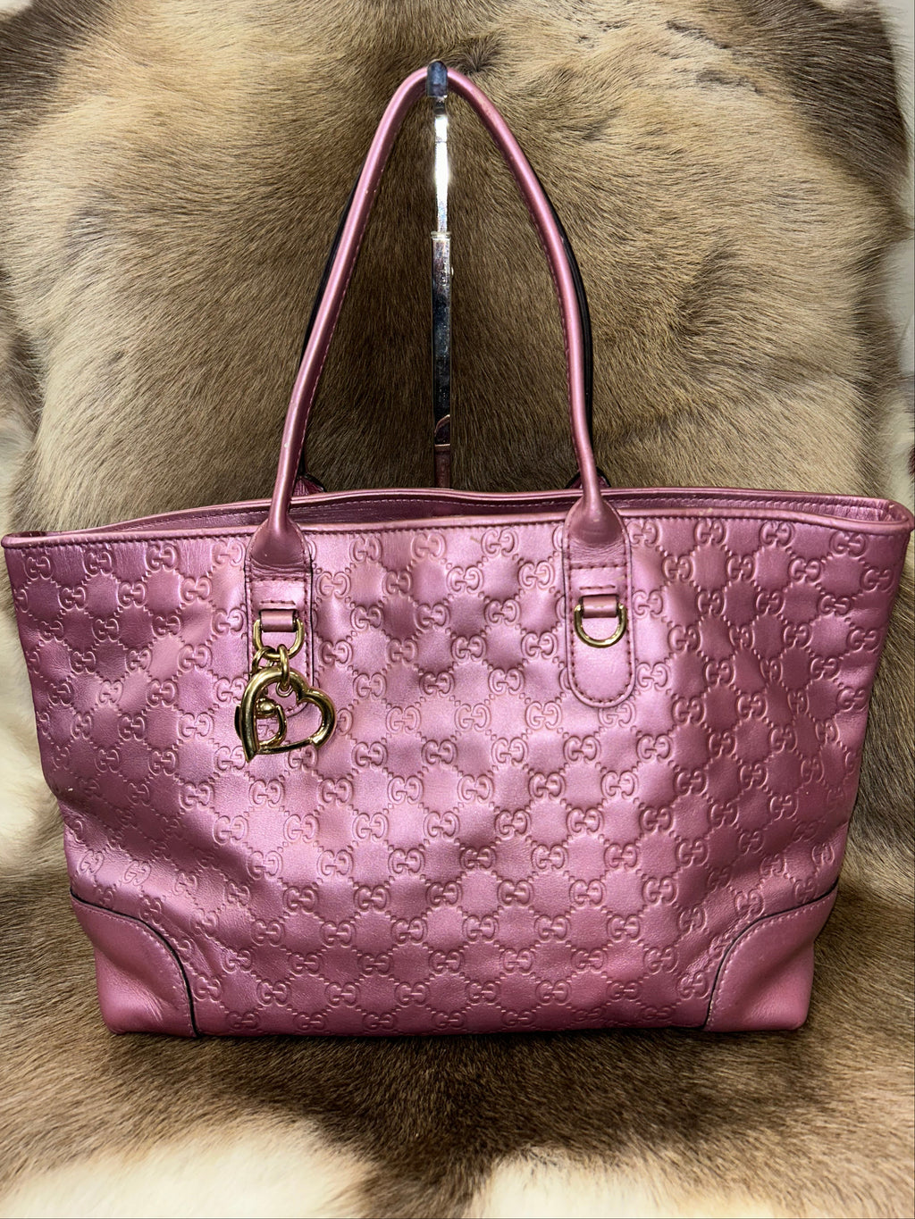 Gucci GG Guccissima Tote Bag - Pink/Gold