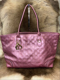 Gucci GG Guccissima Tote Bag - Pink/Gold