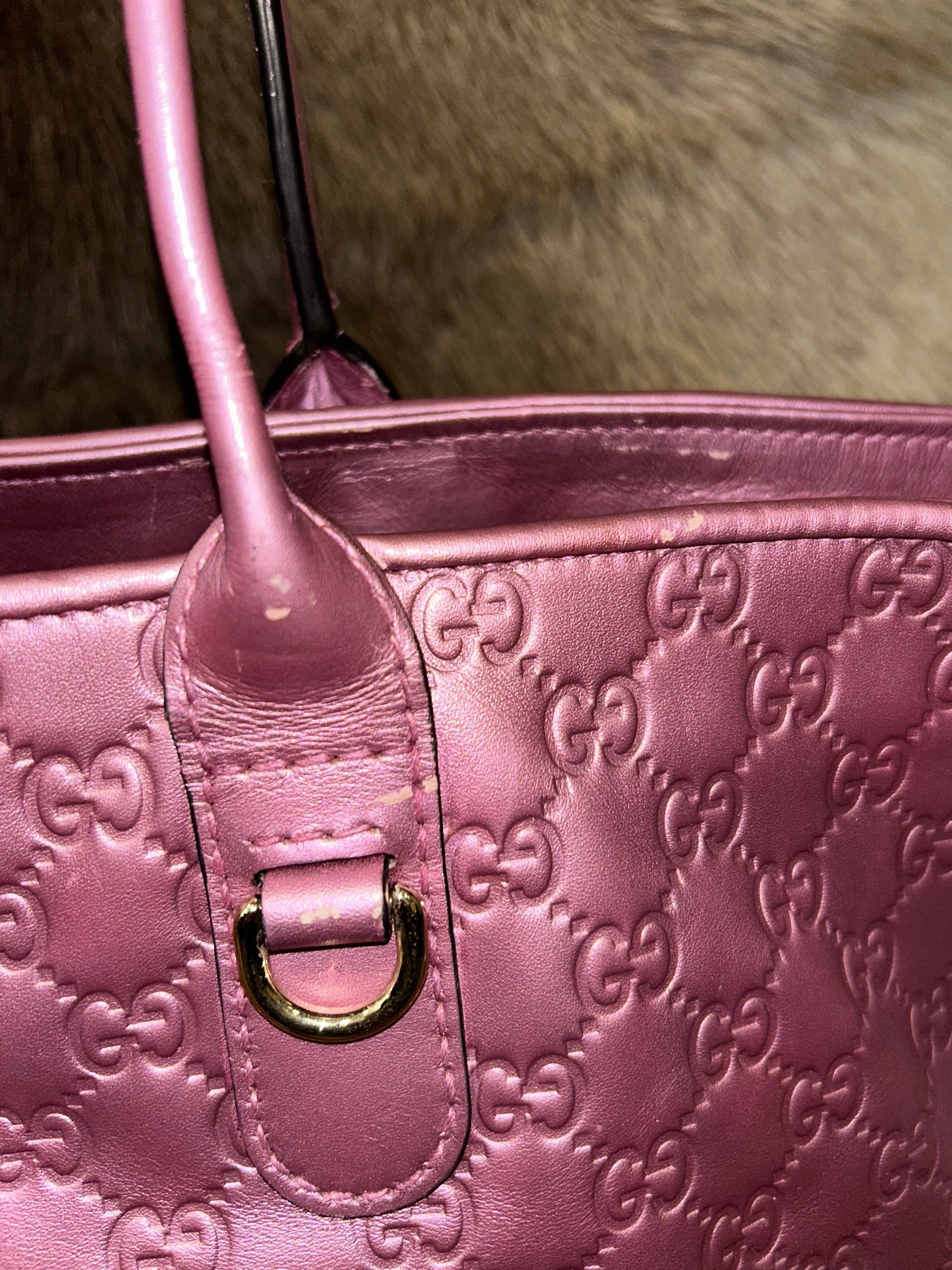 Gucci GG Guccissima Tote Bag - Pink/Gold