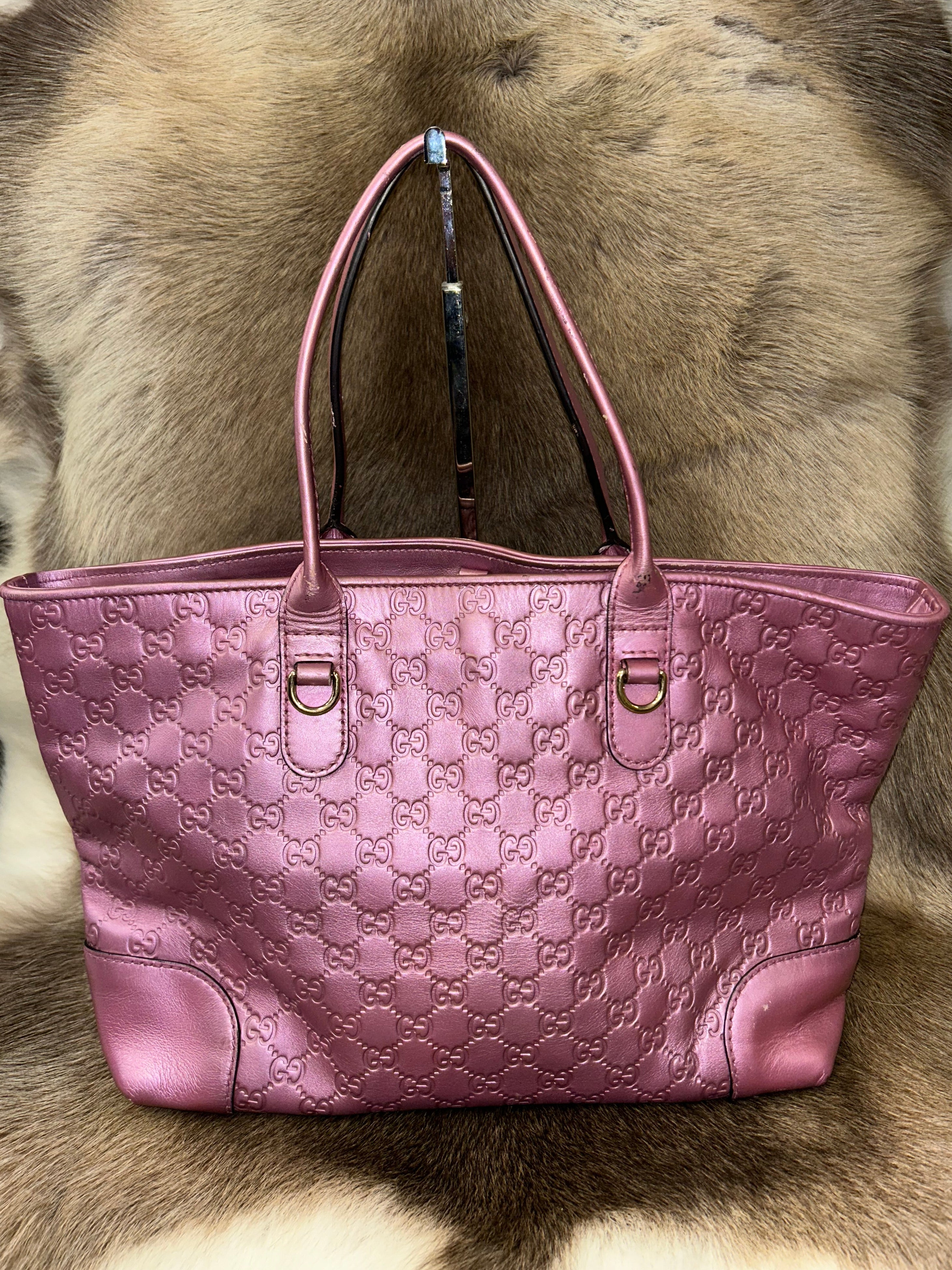 Gucci GG Guccissima Tote Bag - Pink/Gold