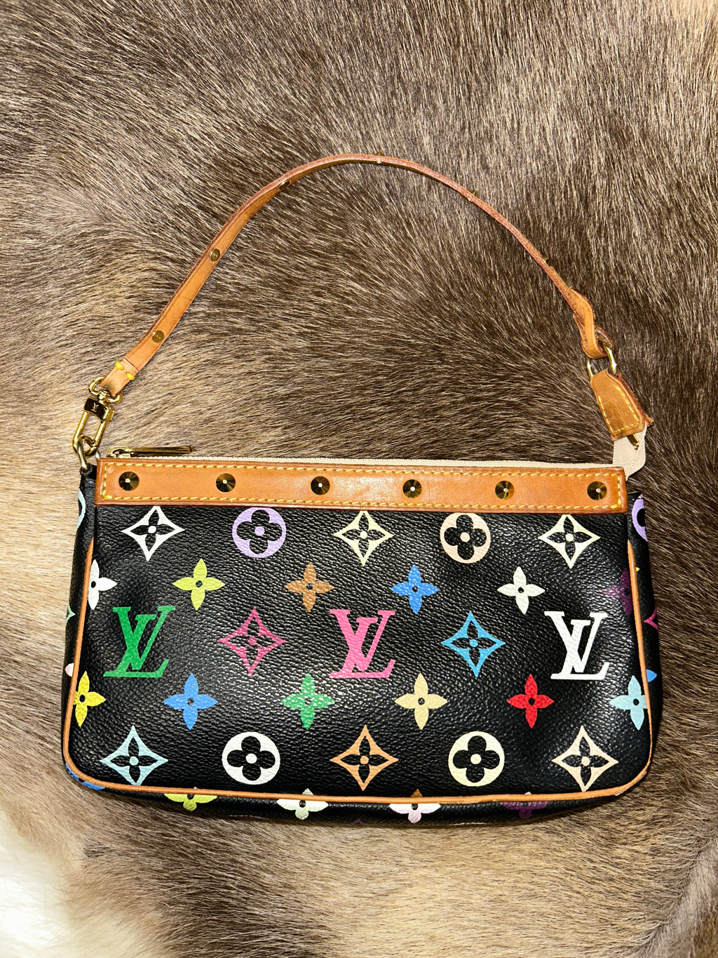 Louis Vuitton x Takashi Murakami Monogram Pochette - Black/Multicolour