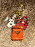 Prada Rabbit Key Holder - Red/Orange/White