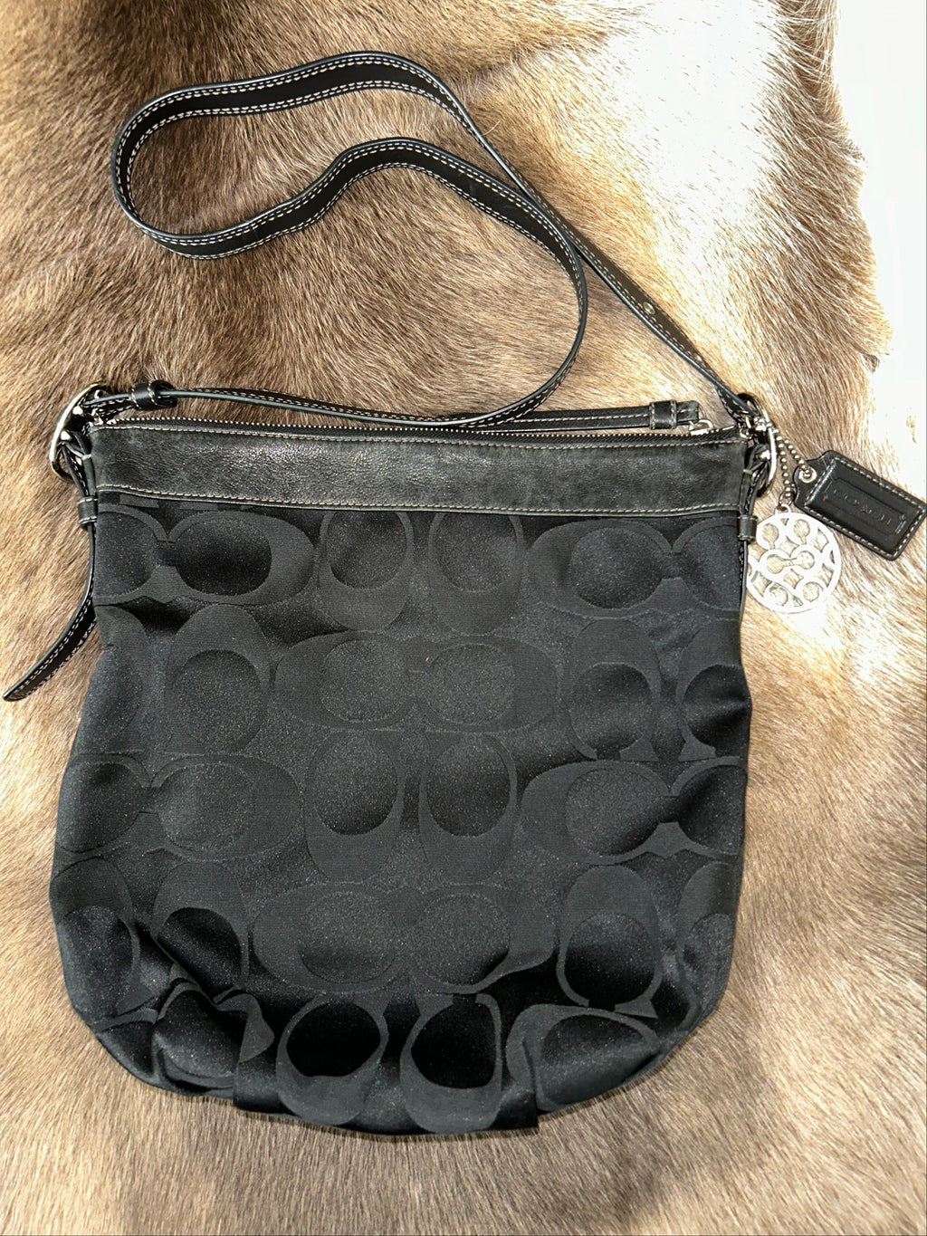 Coach Monogram Crossbody - Black