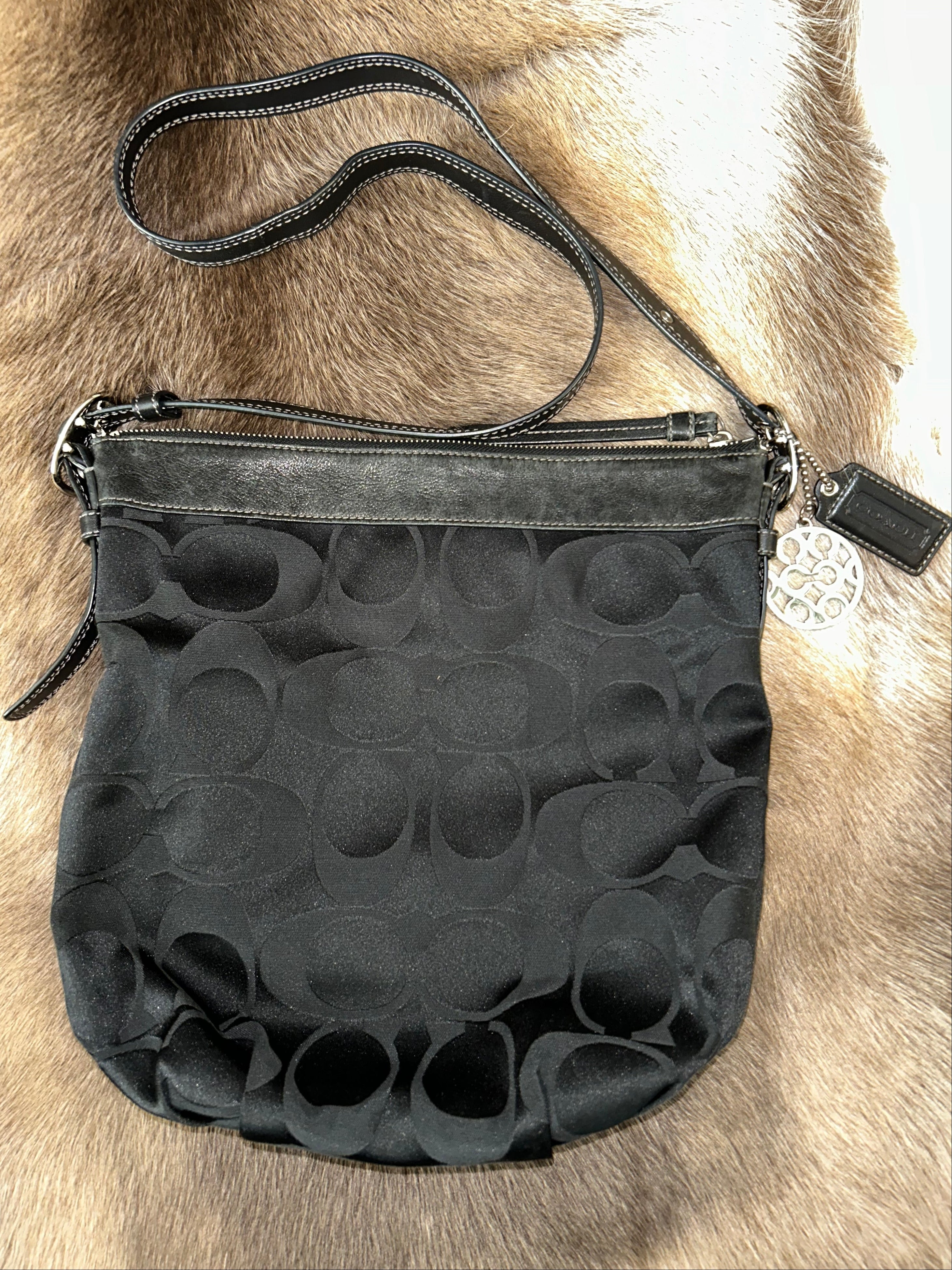 Coach Monogram Crossbody - Black