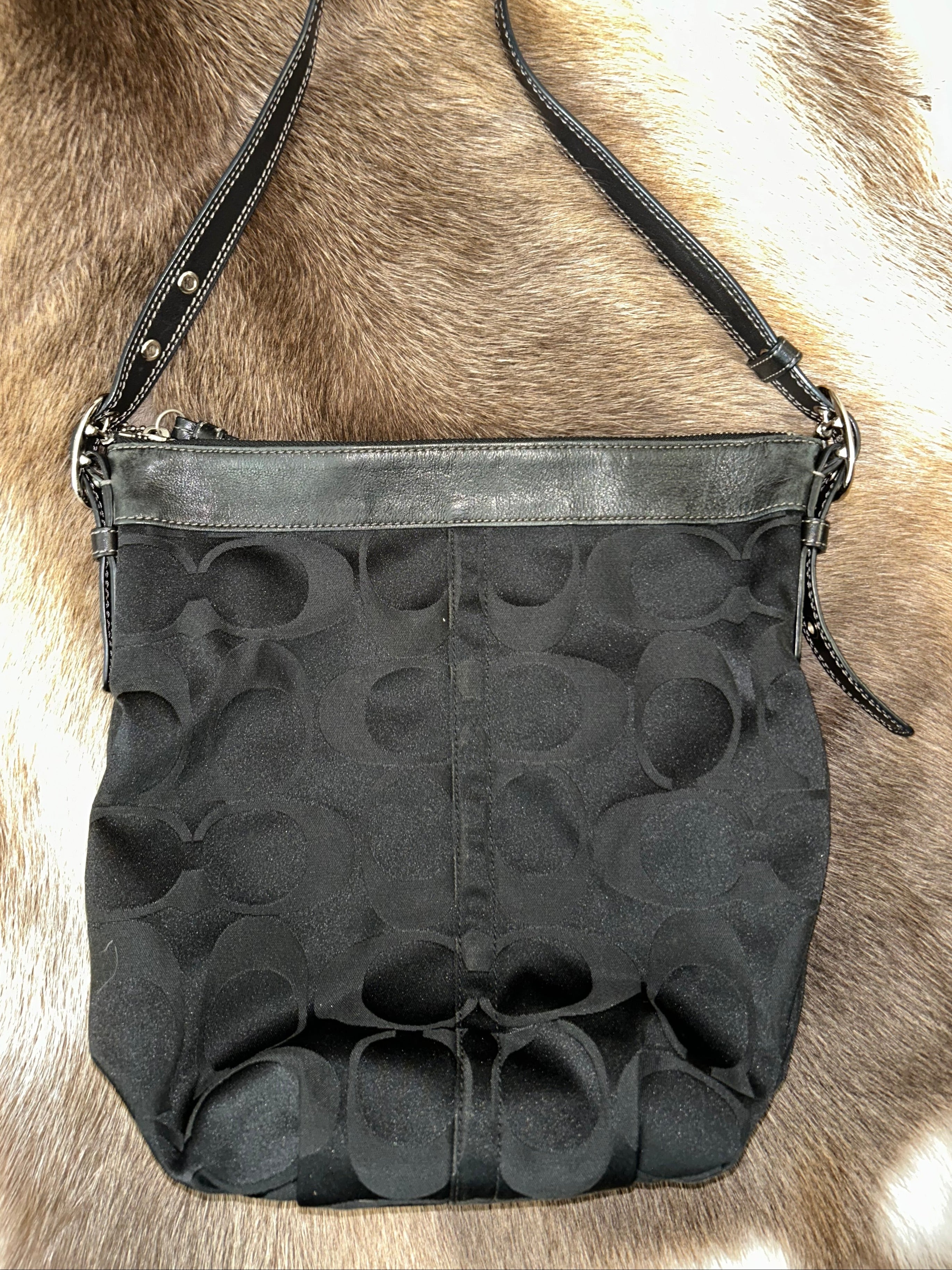 Coach Monogram Crossbody - Black