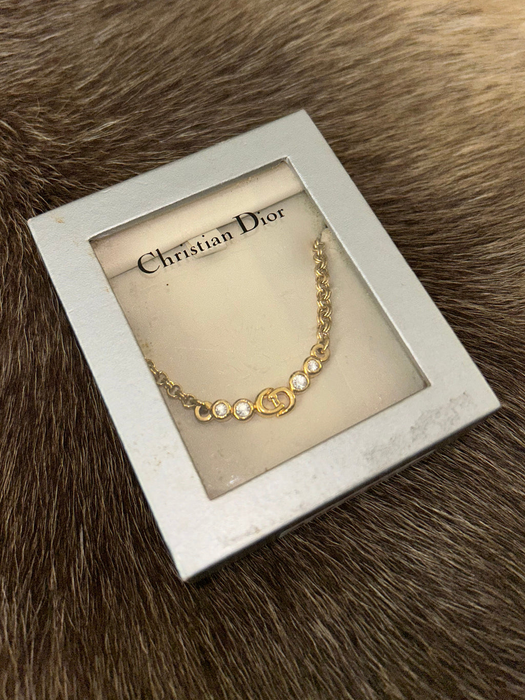 Christian Dior Stone Necklace - Gold