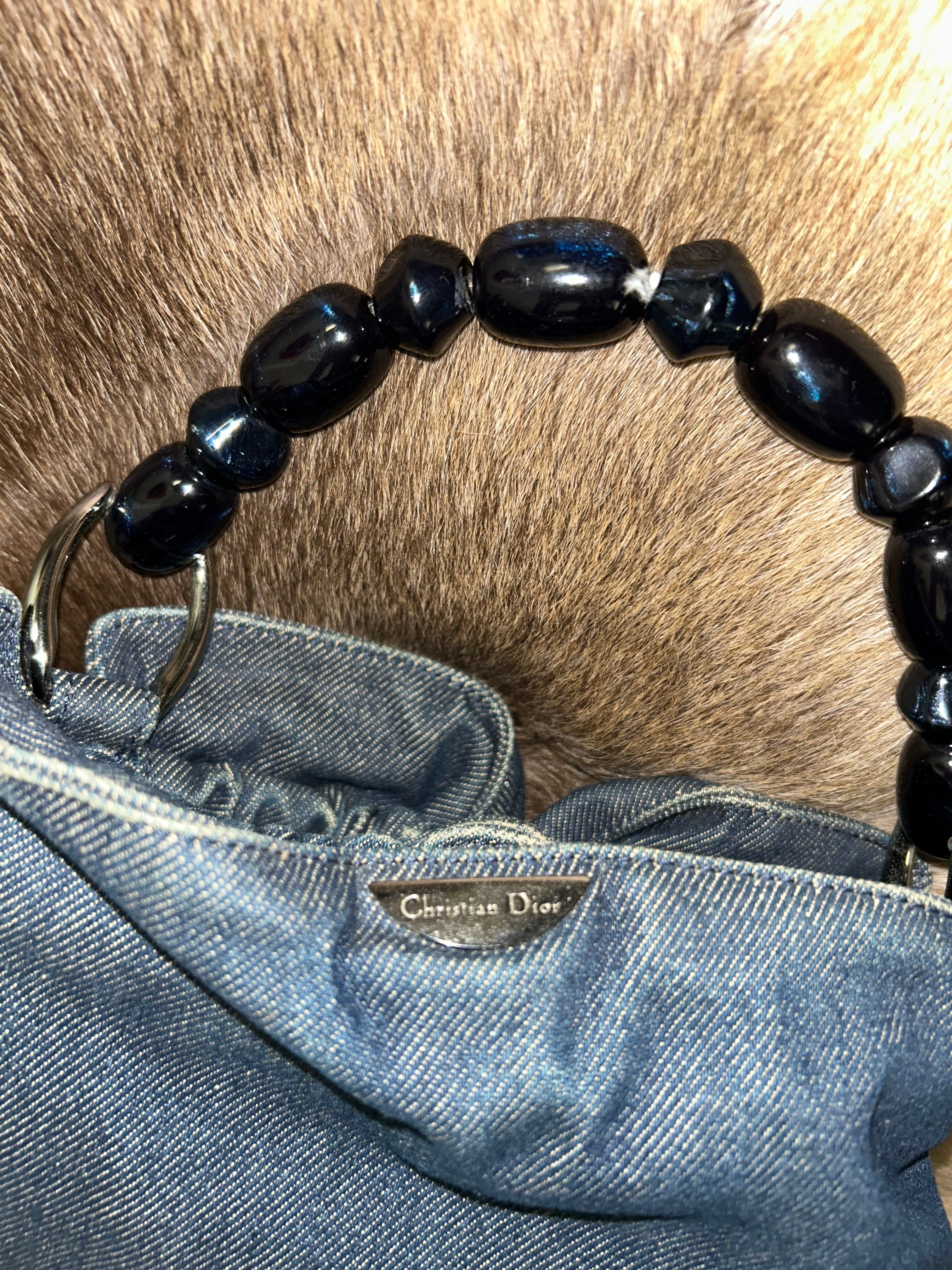 Christian Dior Maris Pearl Handbag - Denim Blue