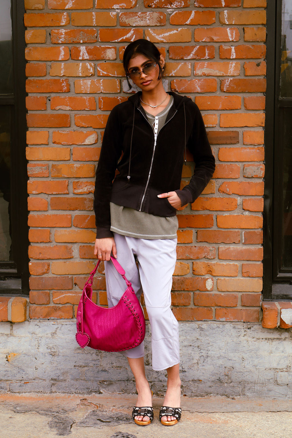 Christian Dior Nylon Shoulder Bag - Fuchsia