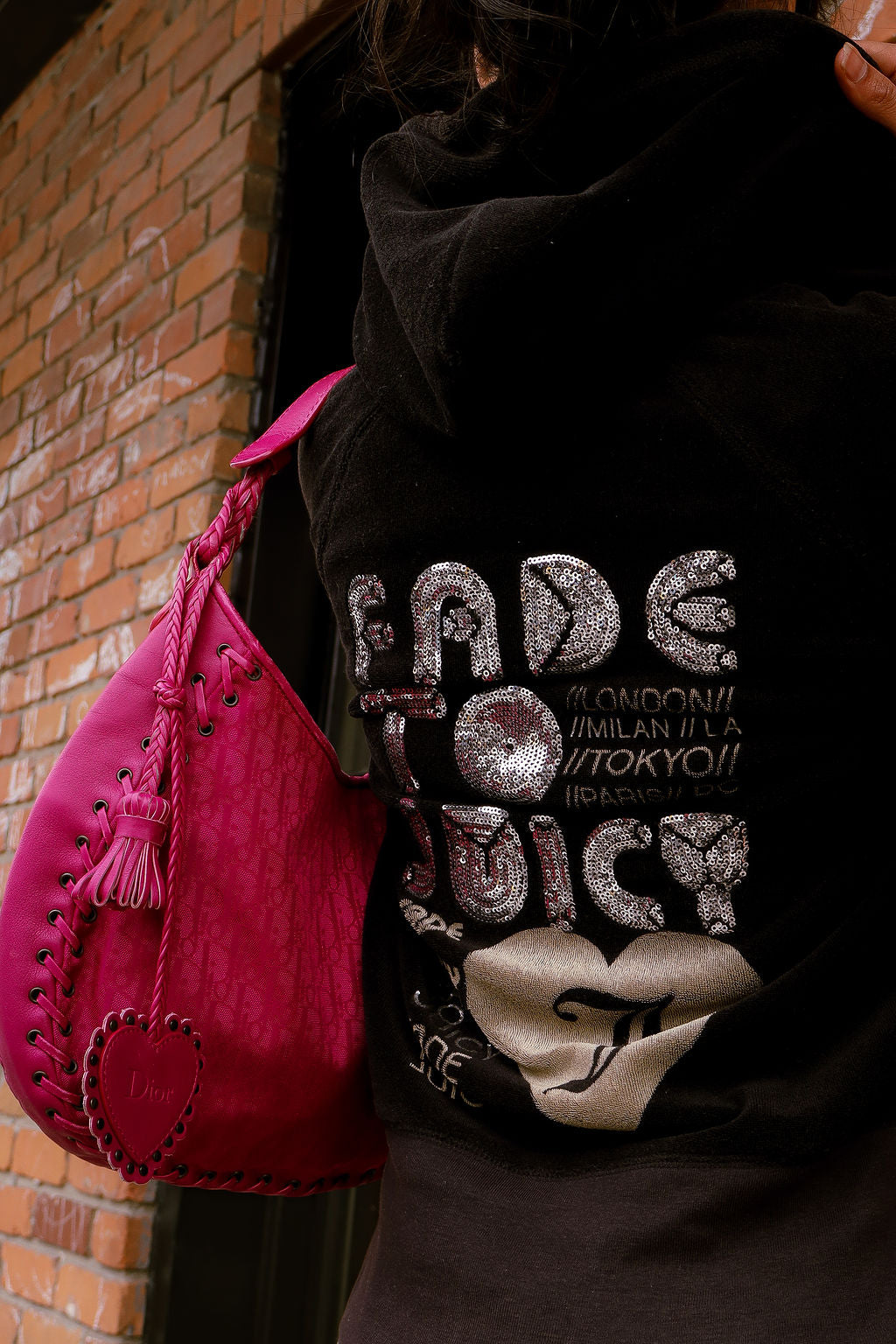 Christian Dior Nylon Shoulder Bag - Fuchsia