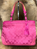 Coach Monogram Tote - Fuchsia