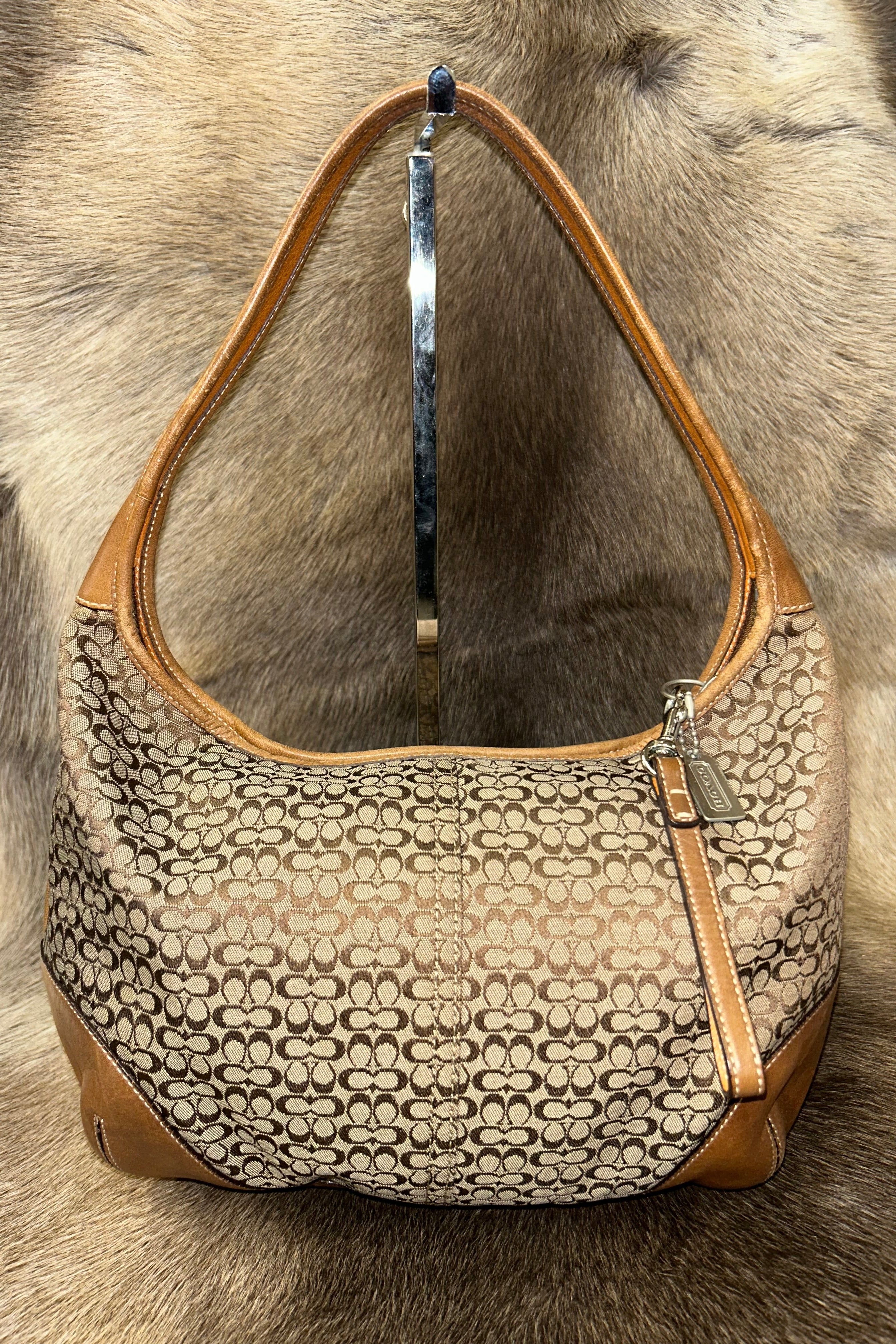Coach Monogram Soho Hobo Bag - Brown/Beige