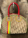 Christian Dior Diorissimo Trotter Canvas Rasta Bowler Bag