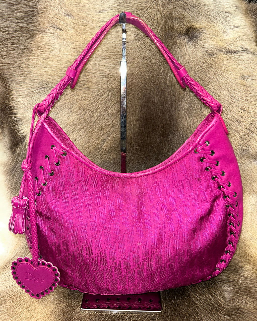 Christian Dior Nylon Shoulder Bag - Fuchsia