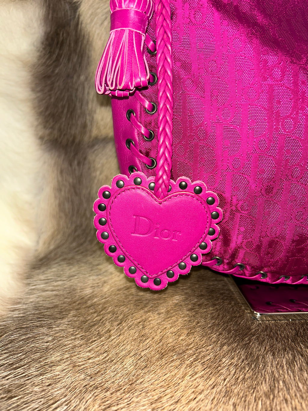 Christian Dior Nylon Shoulder Bag - Fuchsia