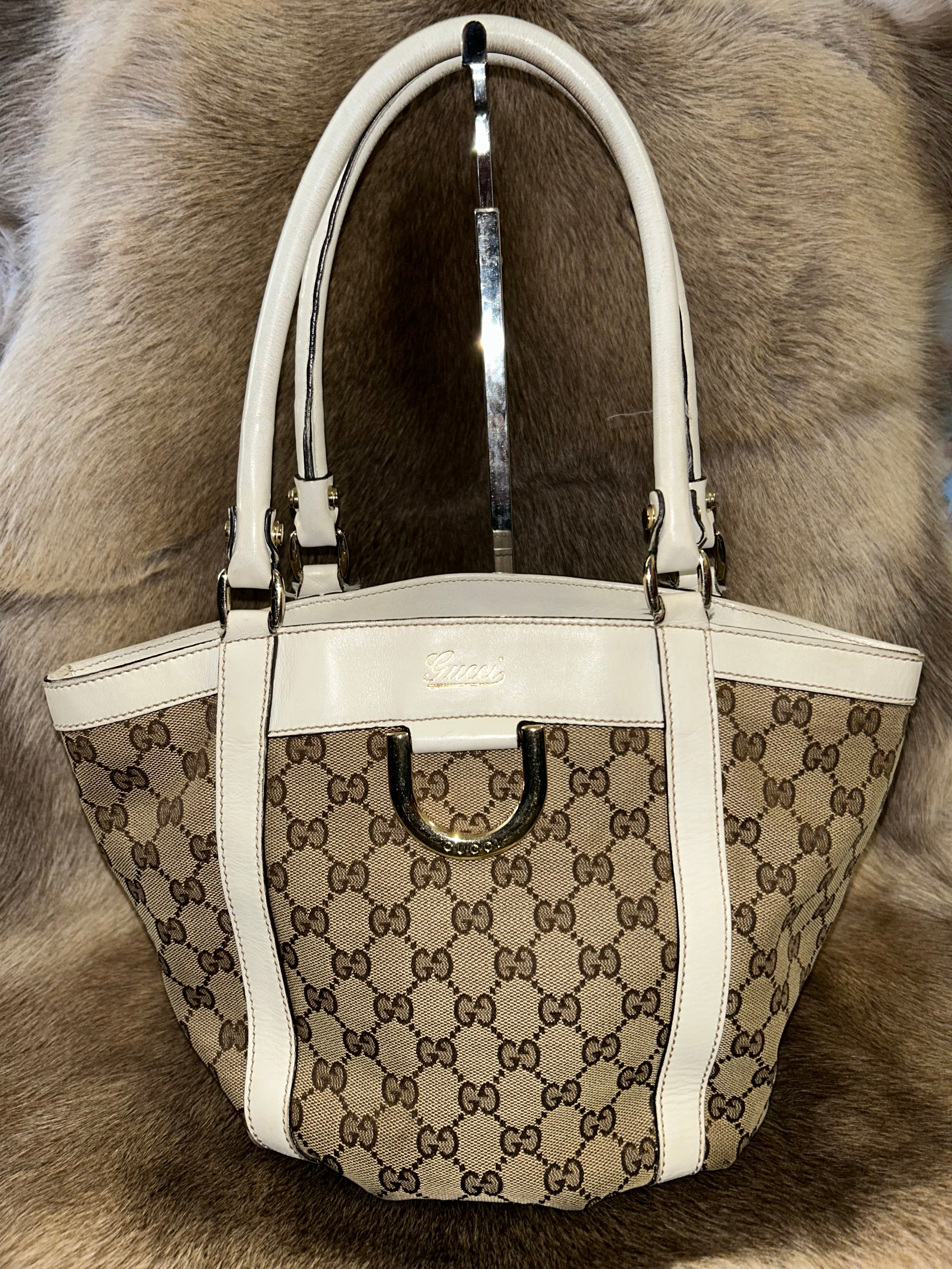Gucci GG Canvas Handbag - Beige/White