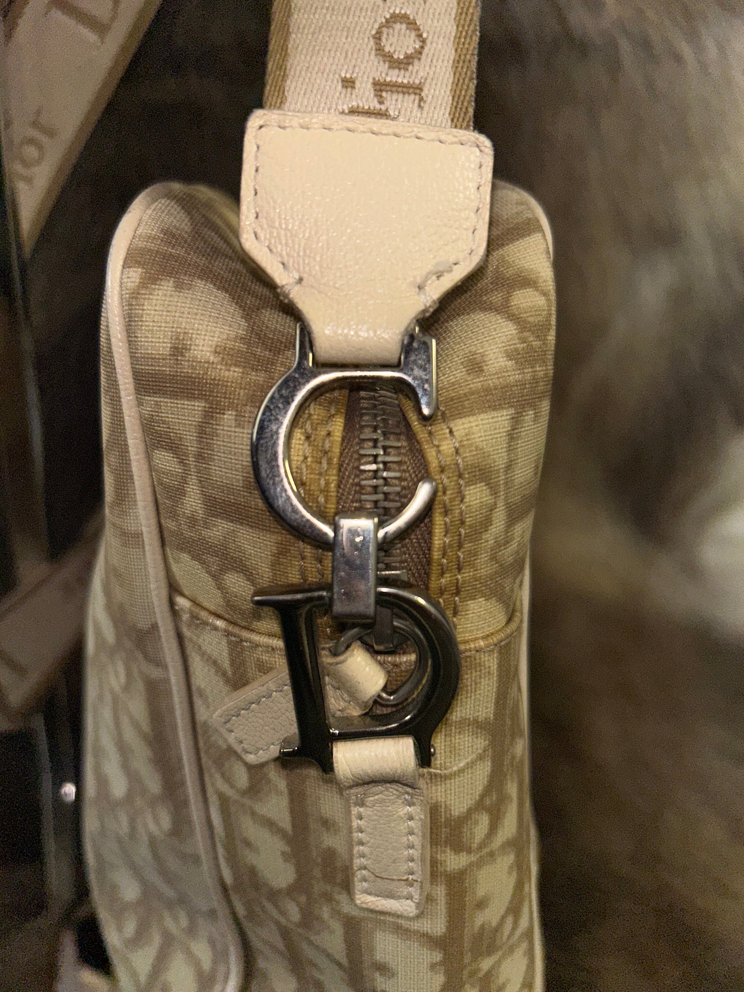 Christian Dior Trotter Canvas Flower Crossbody - Beige/Multicolour